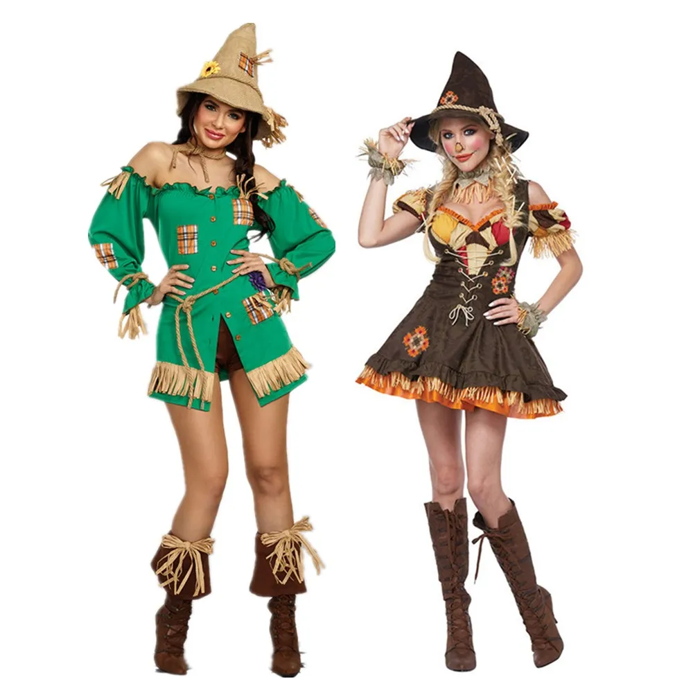 

Anime The 2020 Scarecrow Cosplay Fancy Party Dress Halloween Party Suit Carnival Circus Funny Clown Masquerade Costume