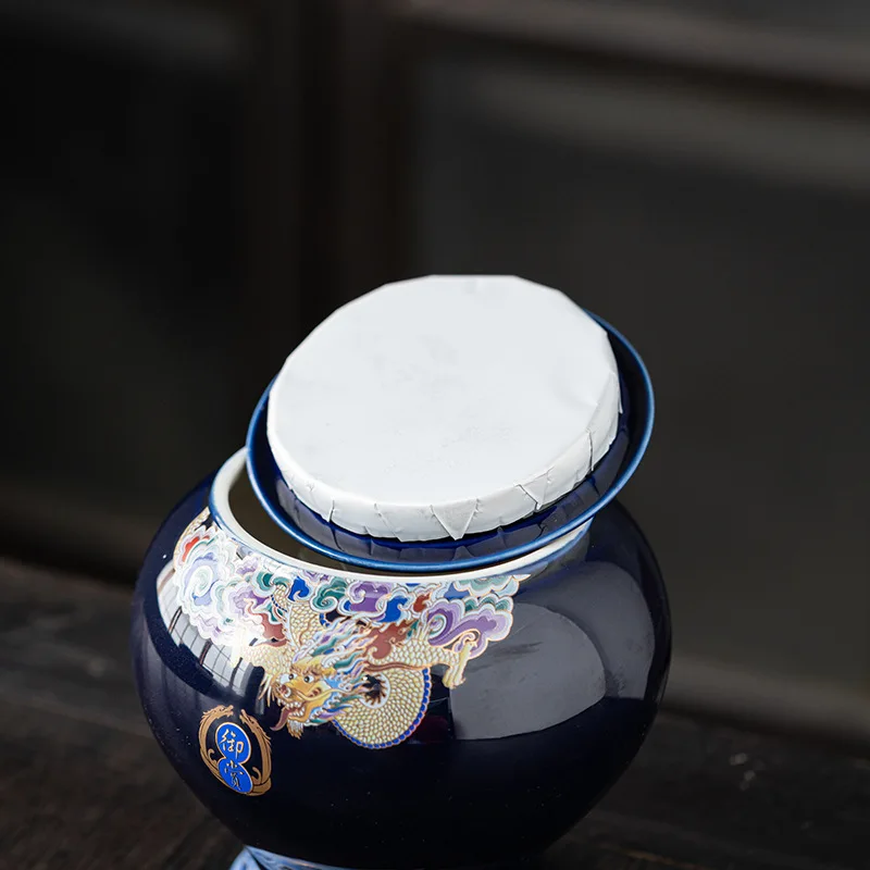 Ceramic Tea Pot Tea Caddy Porcelain Sealed Storage Tank Chinese Vintage Bottle Household Storage Container Home Decoration