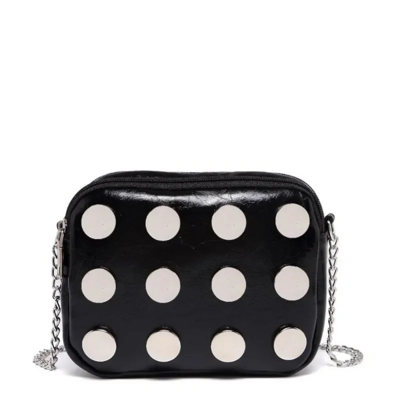 

2025 New Shoulder Messenger Bag Casual Travel Ladies Handbag Women's Polka Dot Print pu leather Tote Bag for Youth