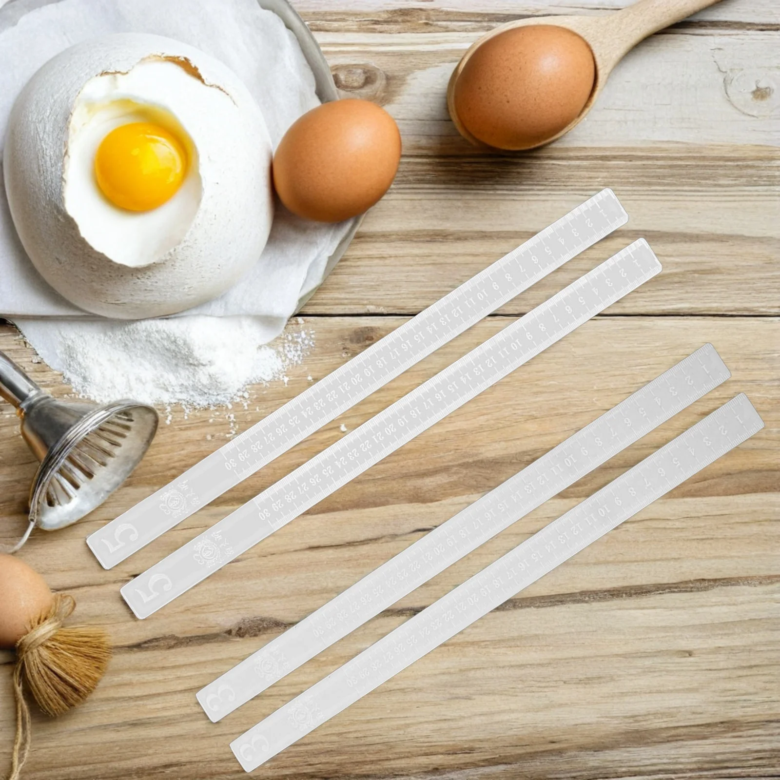 

Baking Ruler Acrylic Measuring Dough Strips Rolling Pin Guide Thickness Leveling Tool For Kitchen Baking Accessory Dough