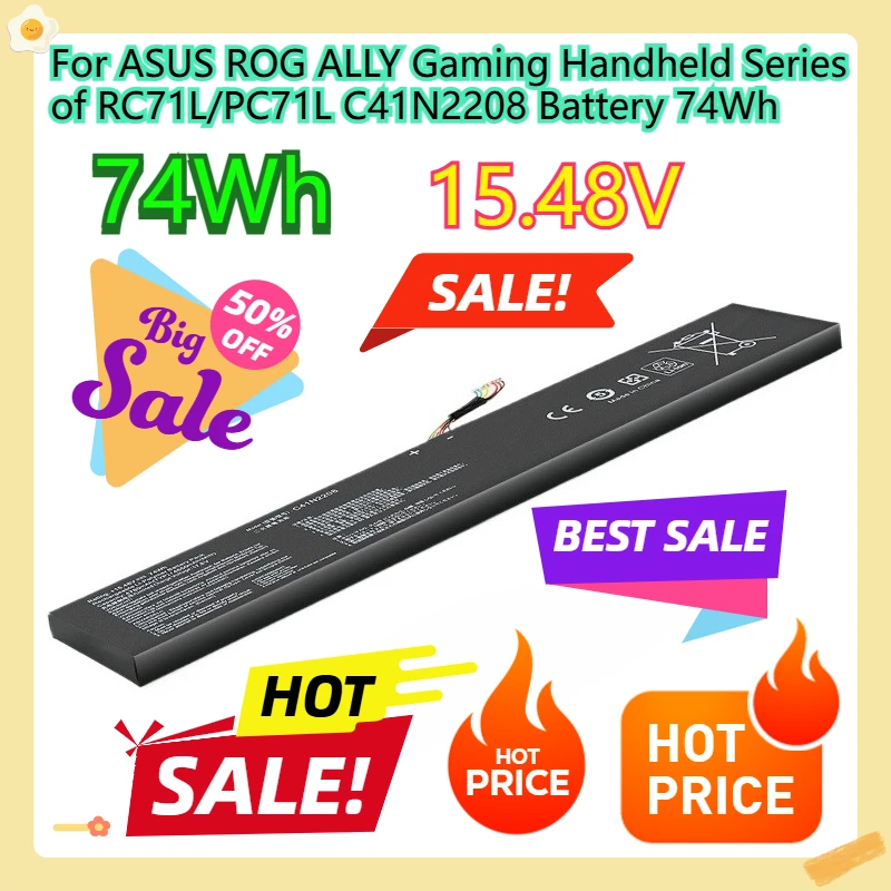 

For ASUS ROG ALLY Gaming Handheld Series of RC71L/PC71L C41N2208 Battery 74Wh