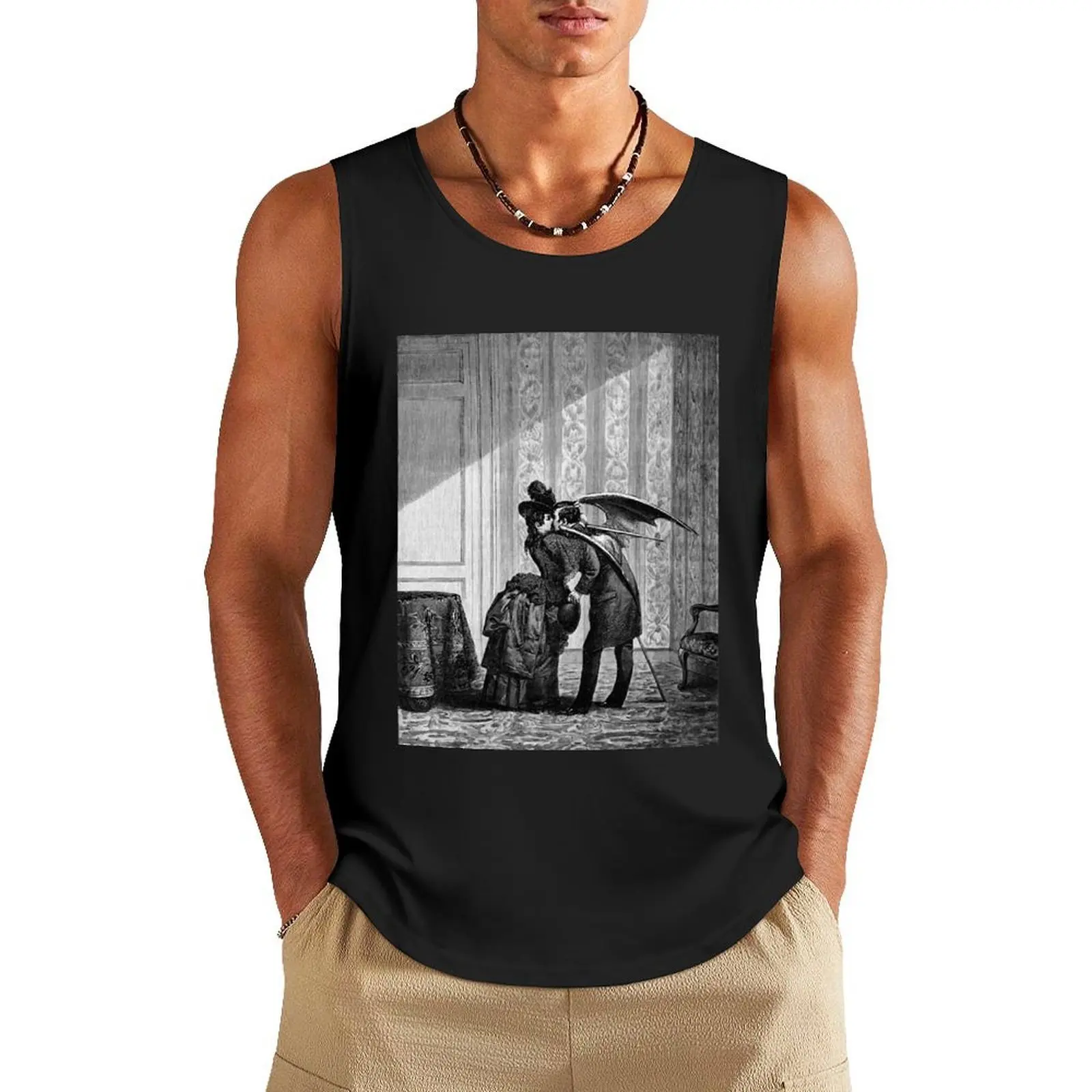 

The Vampire's Kiss - Max Ernst Tank Top Men's summer clothes t-shirts for Men's gym T-shirt man