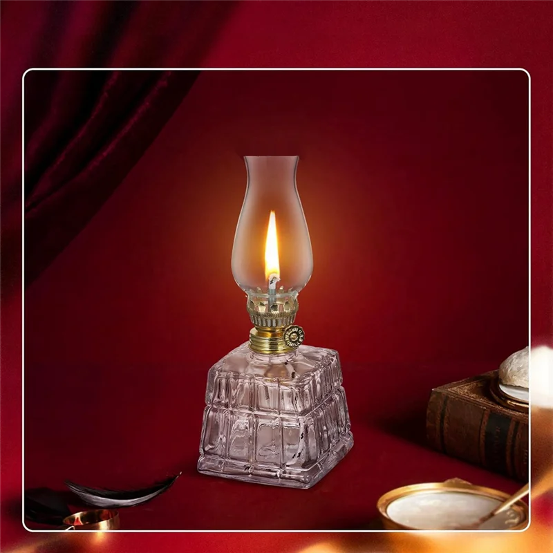 ABNM مصابيح زيت الغرفة الكلاسيكية خمر مصباح زيت فانوس مصابيح زيت عتيقة للاستخدام الداخلي ديكور العتيقة واضح إعصار