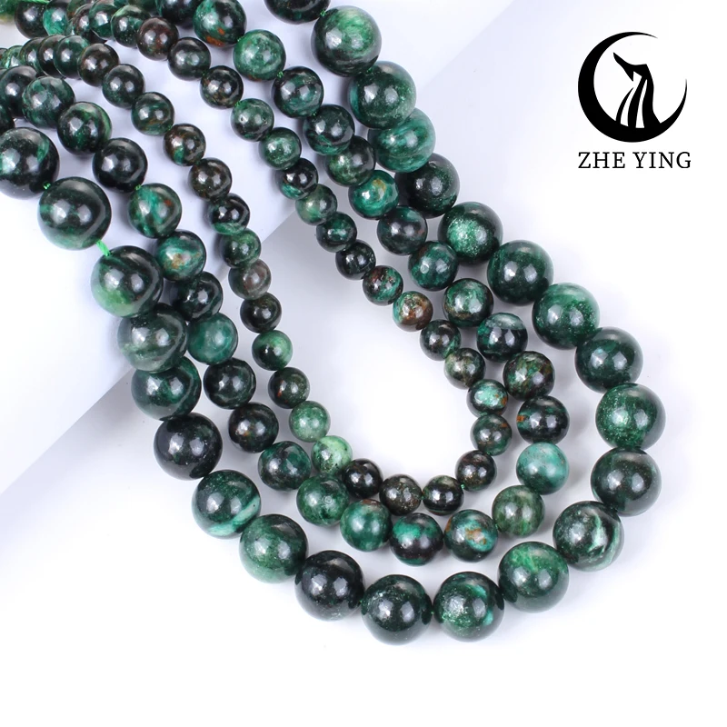 Top Quality Natural Green Emerald Stone Round Loose Beads for Bracelet Jewelry Making DIY Charm Necklace Accessoriy 6 8 10mm 15