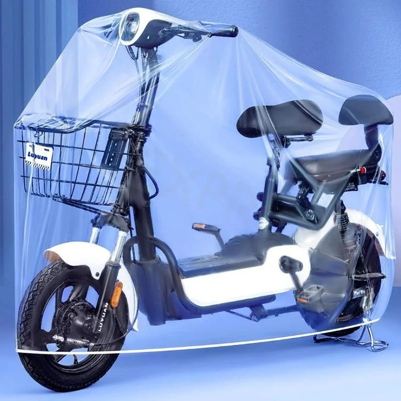 Waterproof Thick Motorcycle Cover Transparent UV Resistant All Weather Dustproof Protector for Outdoor Storage