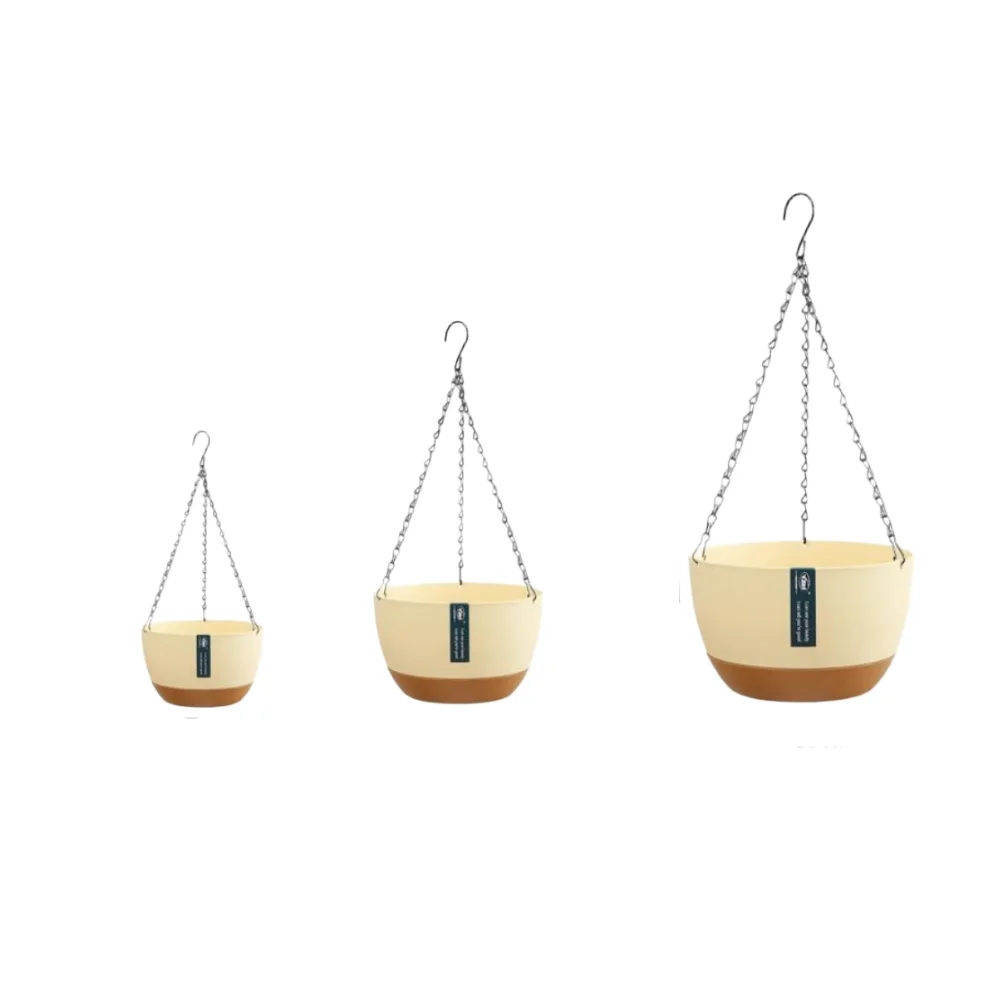 Resin Hanging Flower Container with Chains for Orchids and Potted Plants Optimized for Moisture Regulation and Air Circulation