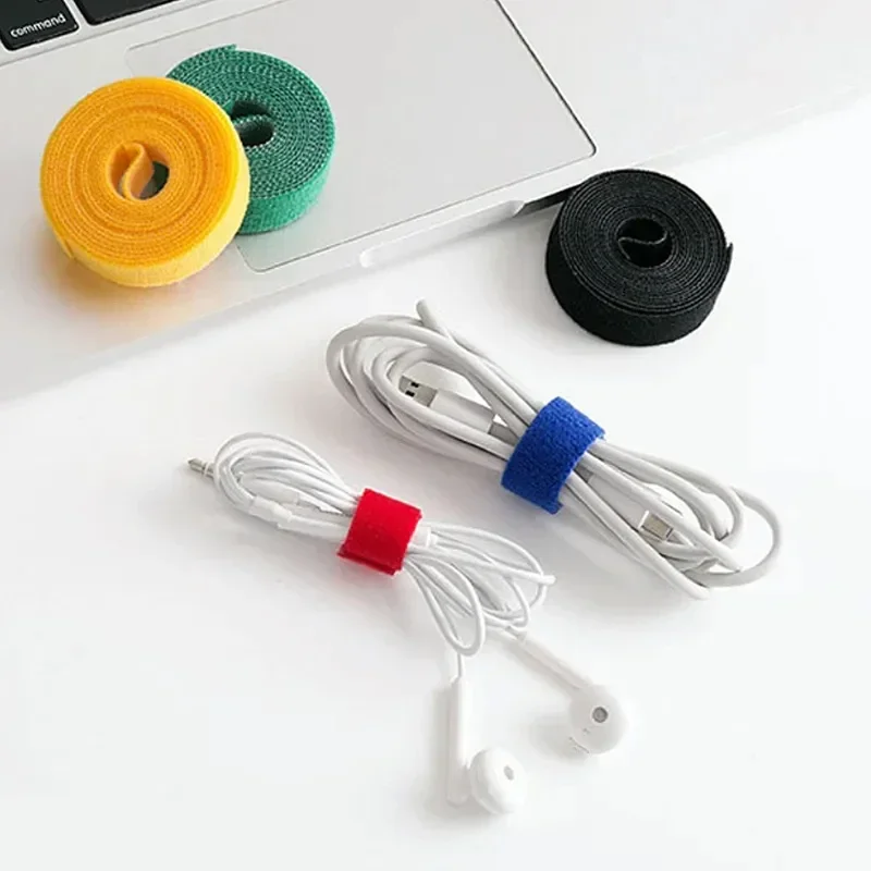 5M/Roll 10mmOrganizer Cable Management Wire Winder Tape Earphone Mouse Cord Management Ties Protector for IPhone Xiaomi Samsung