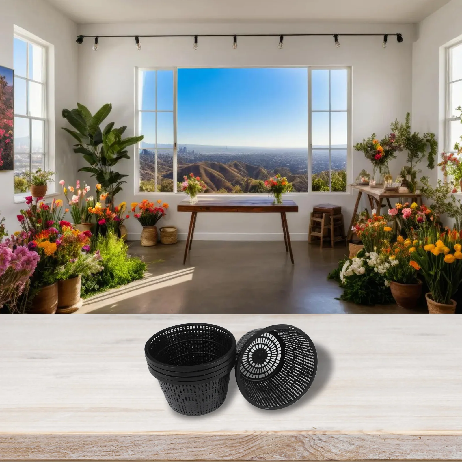 

Сетчатые контейнеры для растений, пластиковая корзина для цветов, садовые проекты, набор из 5 предметов, многоцелевое применение, оптимальная циркуляция воды