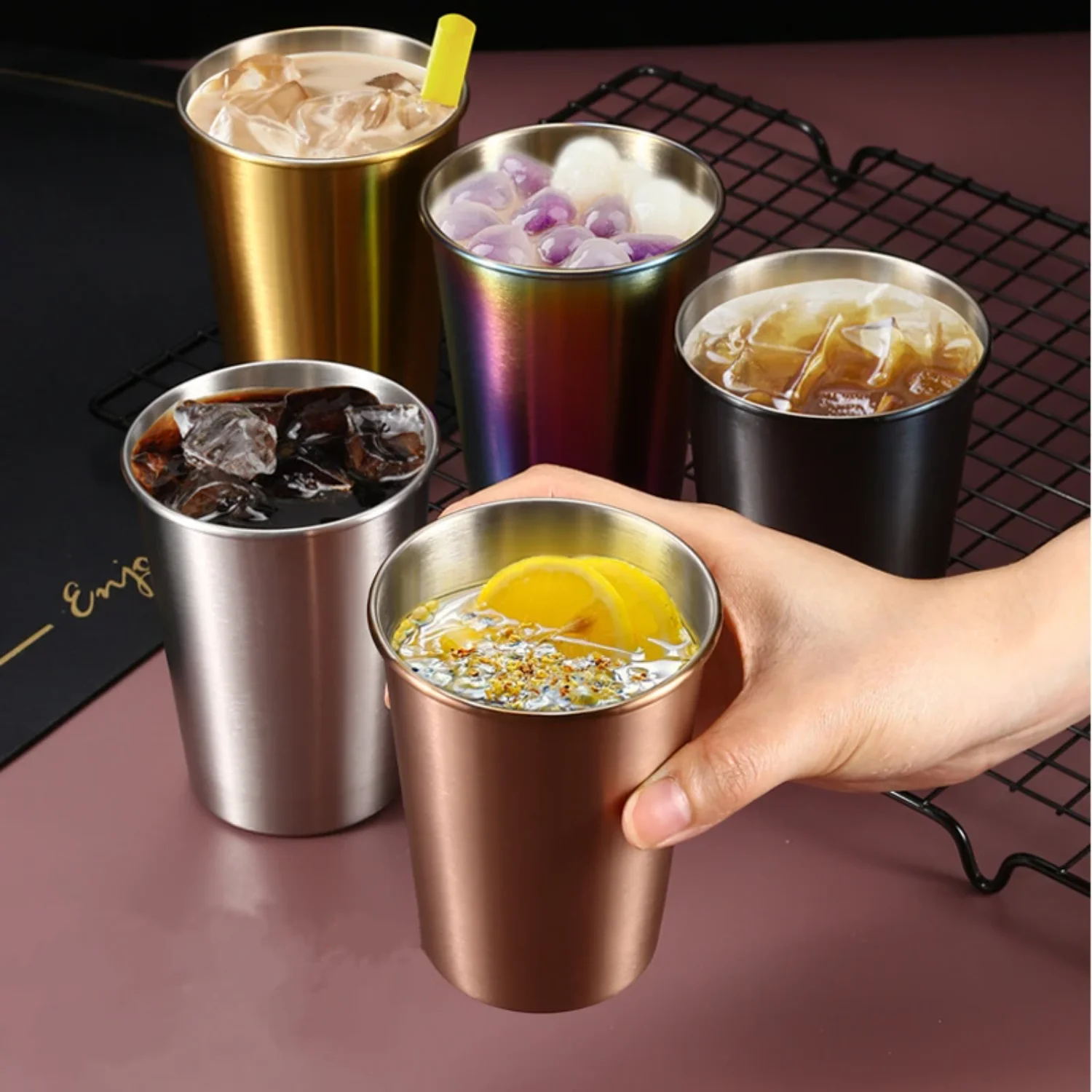 230/350/500ml Stainless Steel Beer Cups Household Office  Water Milk Mugs Kitchen Drinkware Drinks Coffee Tumbler Tea