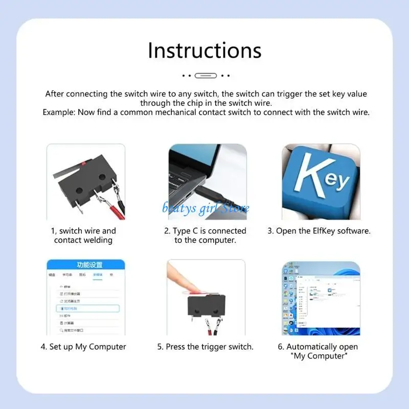 

C7AB Customizable USB Keyboard Mouse Switching Line DIY Type C Mouse Cord