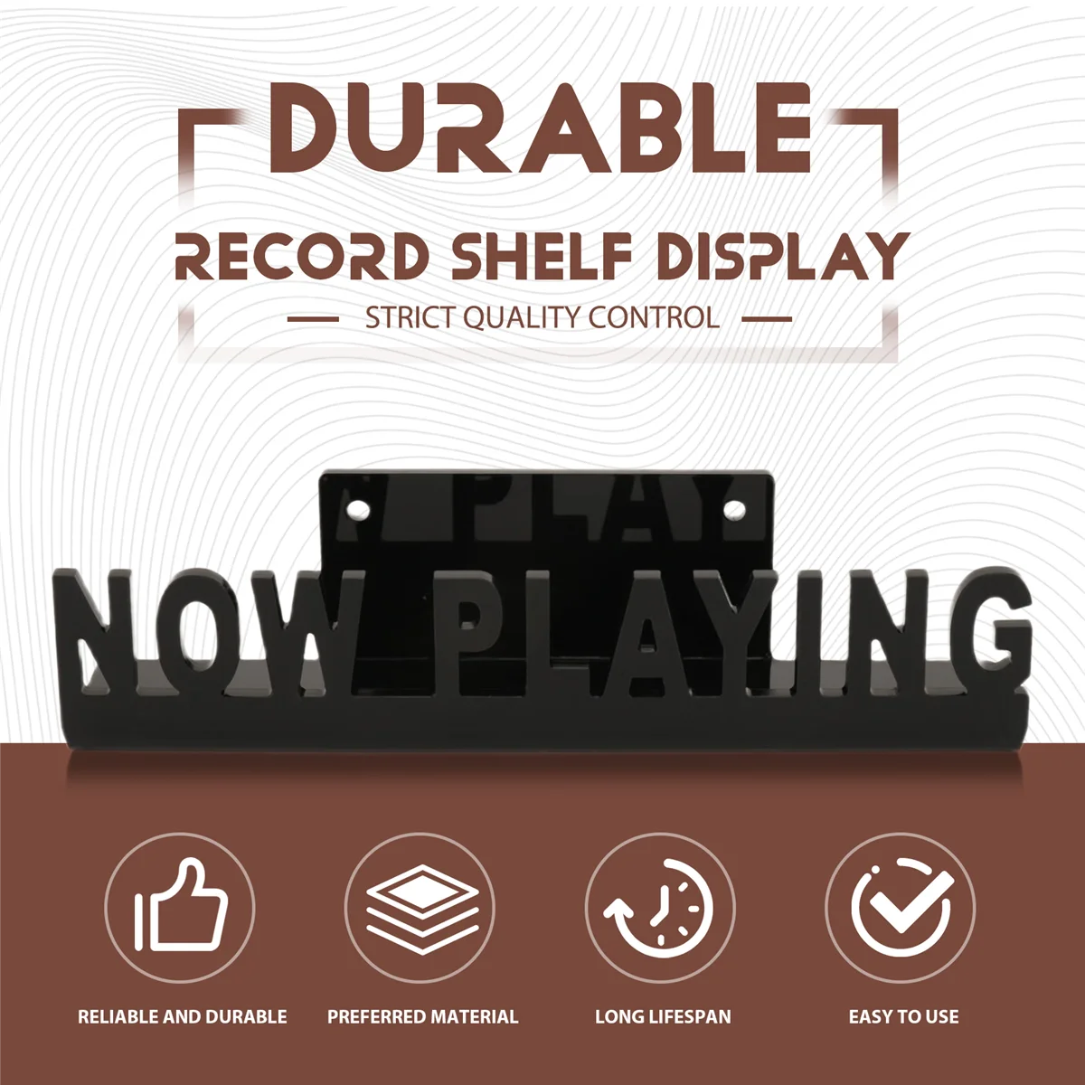 

BTCL Wall Mount CD Record Display Stand Now Playing Acrylic Vinyl Record Shelf for Home Decoration Black