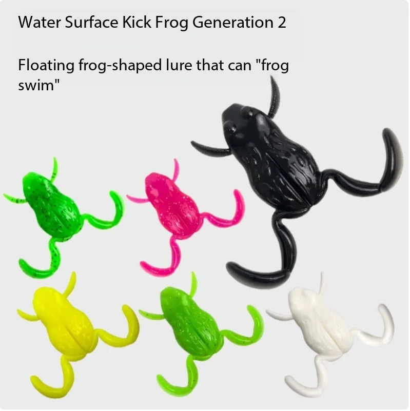 Topwater Floating Lure Kick Leg Frog Bait High Simulation Soft Lure Weedless For Snakehead Freshwater Fishing