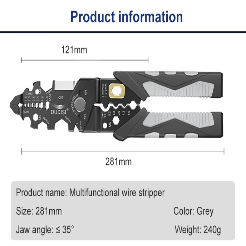 Multifunctional stripping pliers special splitter tool wire cutting crimping skinning winding pliers