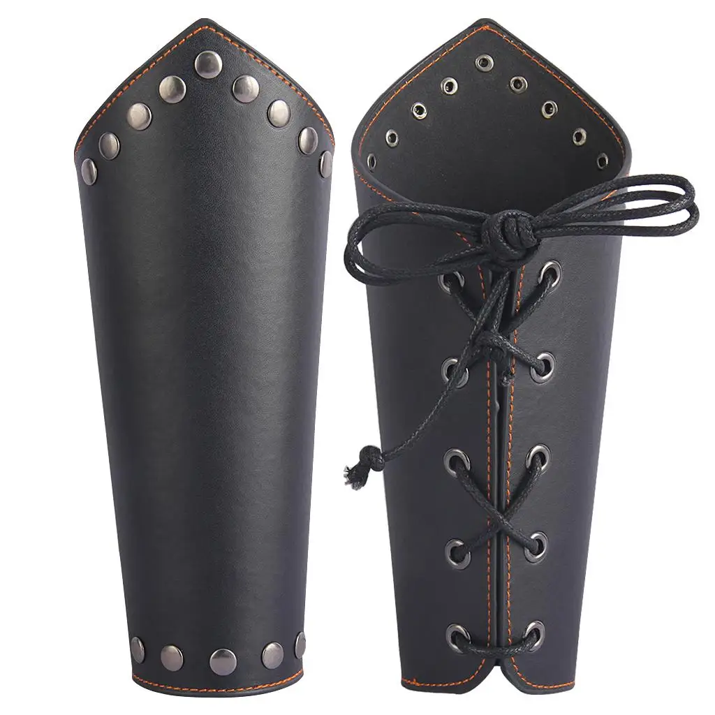 Comfortable PU Leather Arm Guard Wrist Band for Archery Protector Vintage Props Cosplay Event