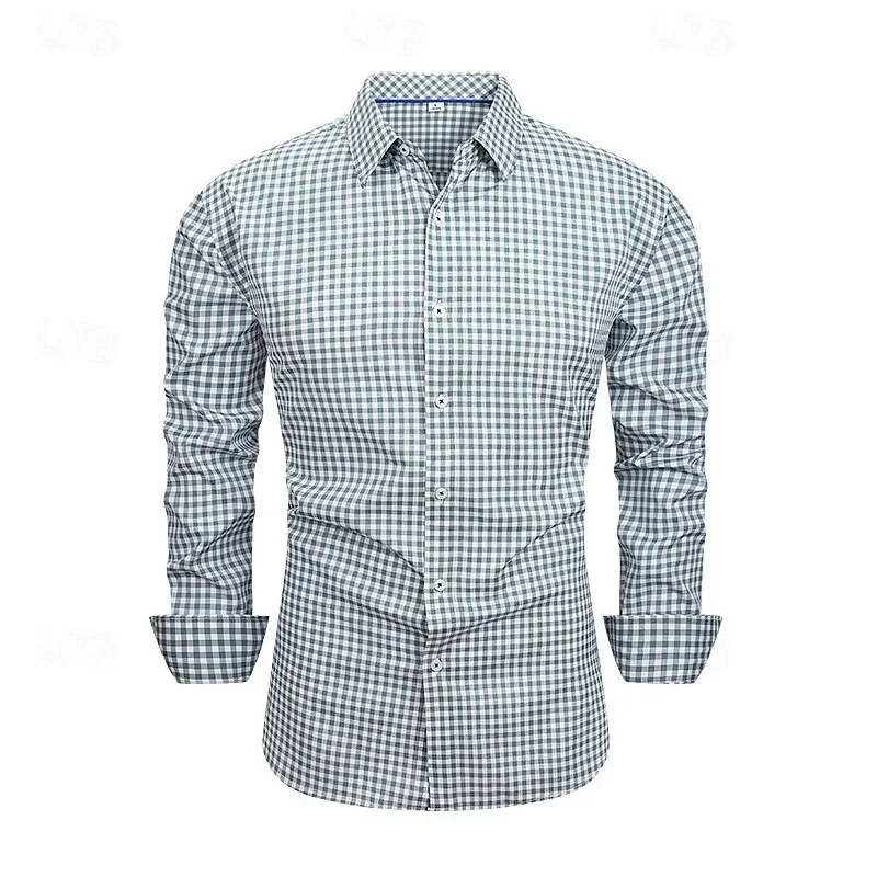 Men's Shirts Summer Shirts Casual Button Shirts Long Sleeve Plaid Lapel Vacation Hawaiian Clothing Costume Comfort Shirts