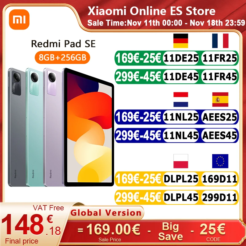 Global Version Xiaomi Redmi Pad SE Tablet Snapdragon 680 Quad Speakers 11