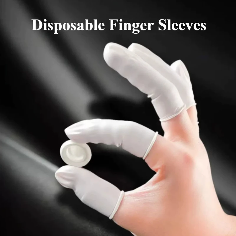 

100/200pcs Disposable Finger Gloves One size fits all Anti-slip and anti-static Latex Finger Gloves Fingertip Protection Gloves