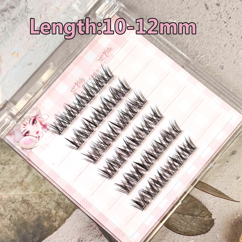 NO GLUE No Band Natural Looking False Eyelashes Fluffy Eye Lashes Cluster Individual Eyelash Self-adhesive Handmade Reusable