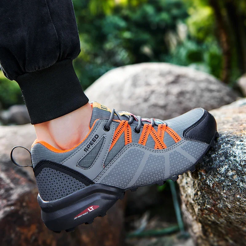 Men Hiking Shoes Outdoor Sneakers Climbing Training Non-slip Sports Shoes Trekking Breathable Camping Trail Jogging Shoes