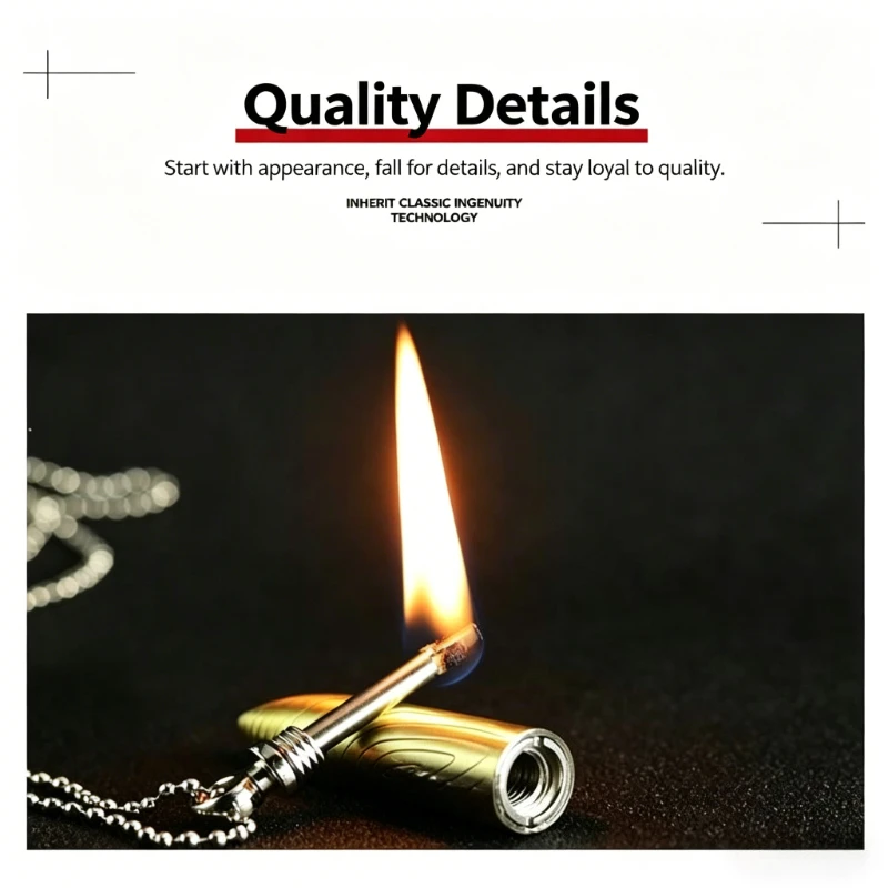 

Creative Bullet Style Keychain Lighter | 10000+ Times Ignition Windproof Metal Ornament for Cigarette Use cigarette accessories