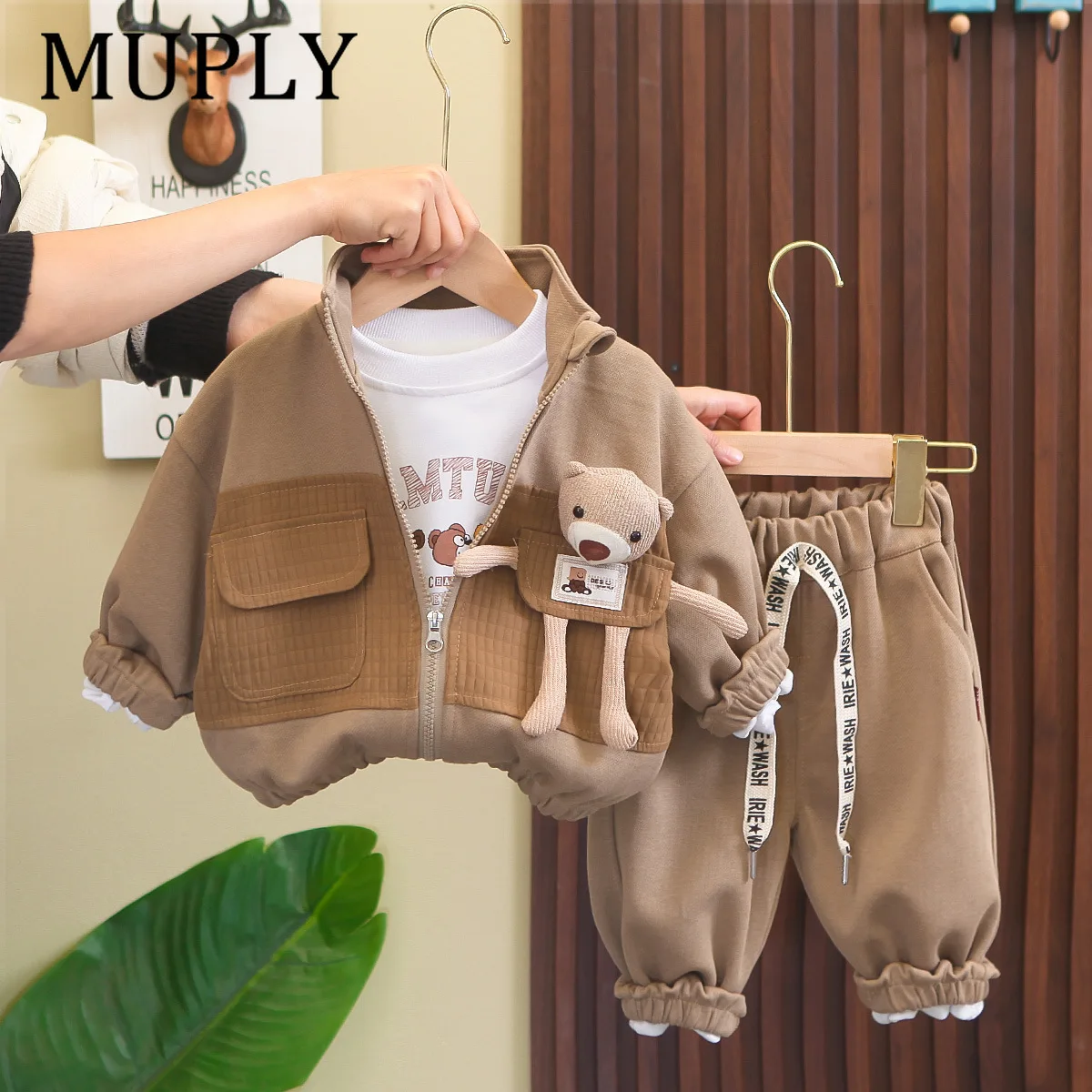 Boys Clothing Sets Spring Autumn 2026 Children Cute Jackets Pants T-shirts 3pcs Cotton Suit For Baby Tracksuits Kids Outfits 5Y