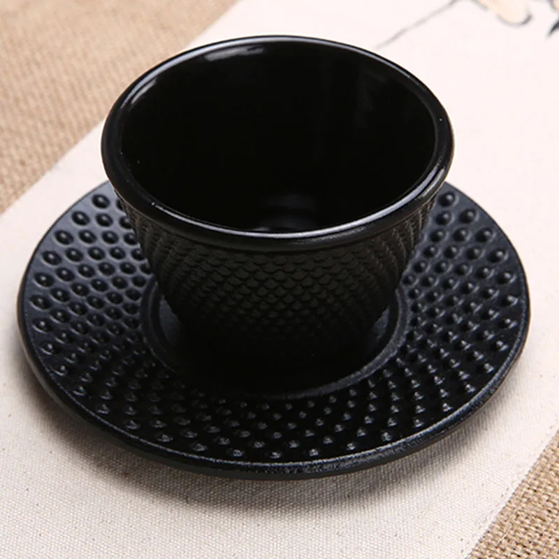 Cast Iron Tea Cups Drinkware Chinese Handmade Kung Fu Coffee Tools Health Care Polka Dot Iron Cup Iron Pot Retro Cup