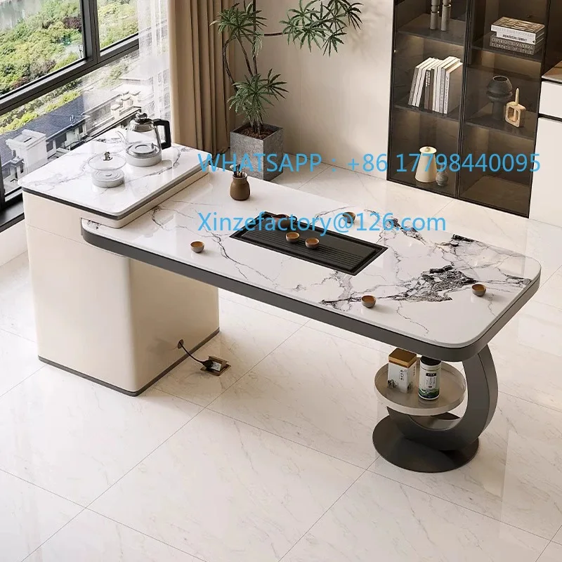 Mesa de chá e cadeira de kung fu italiana personalizável combinação simples e moderna mesa de chá de ardósia