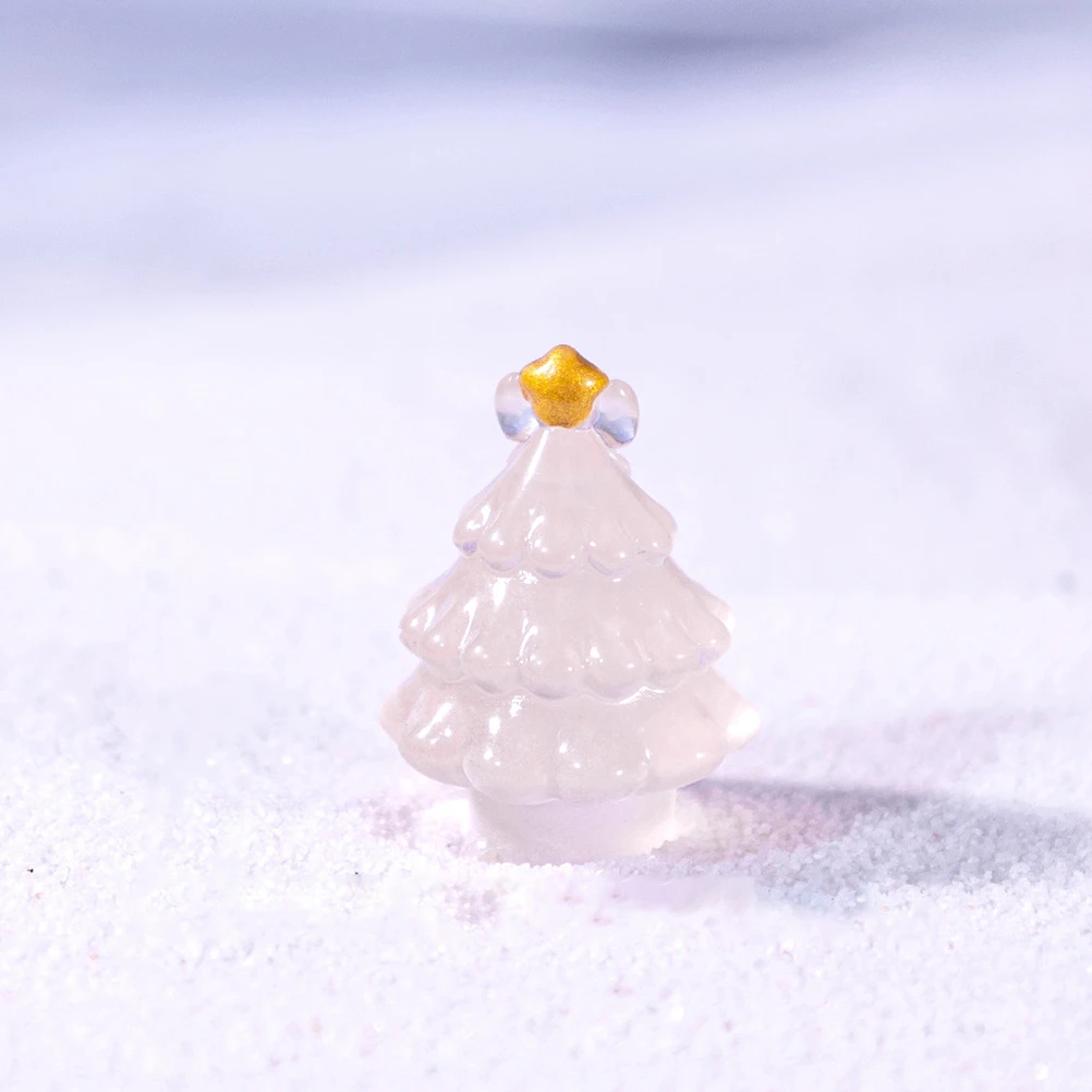 ไฟกลางคืนรูปต้นคริสต์มาสขนาดเล็ก 6 ชิ้น ของตกแต่งจิ๋วสุดน่ารักสำหรับงานประดิษฐ์วันหยุด ฉากหมู่บ้าน สร้างบรรยากาศเทศกาลในห้อง