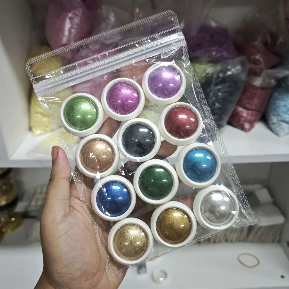 Nail Art 12-Farben-Set Nail Art Spiegelpuder-Set Spiegelglitzer Galvanisiertes Aurora-Puder Nail Art Titanpuder Laser – Detail 6