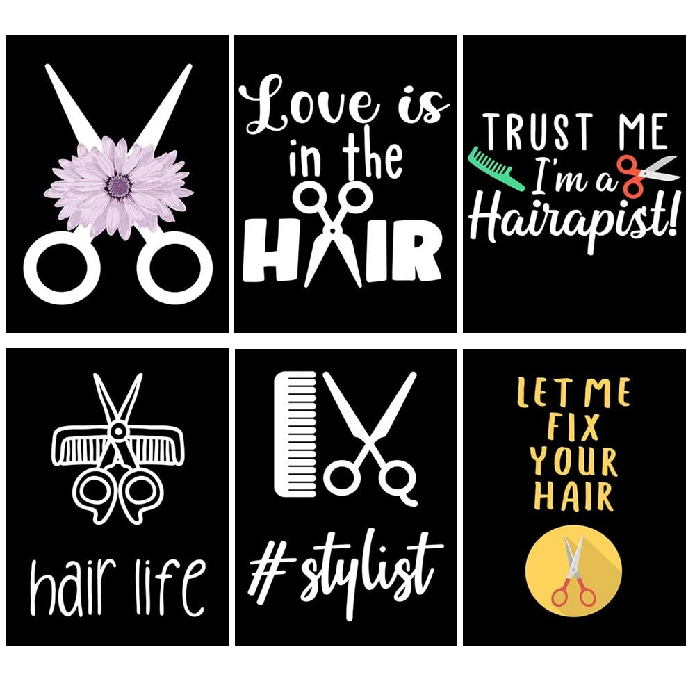 Funny Barber Shop Hair Quotes Hairstylist Poster Wall Art Canvas Painting Home Decor Wall Pictures For Living Room Unframed