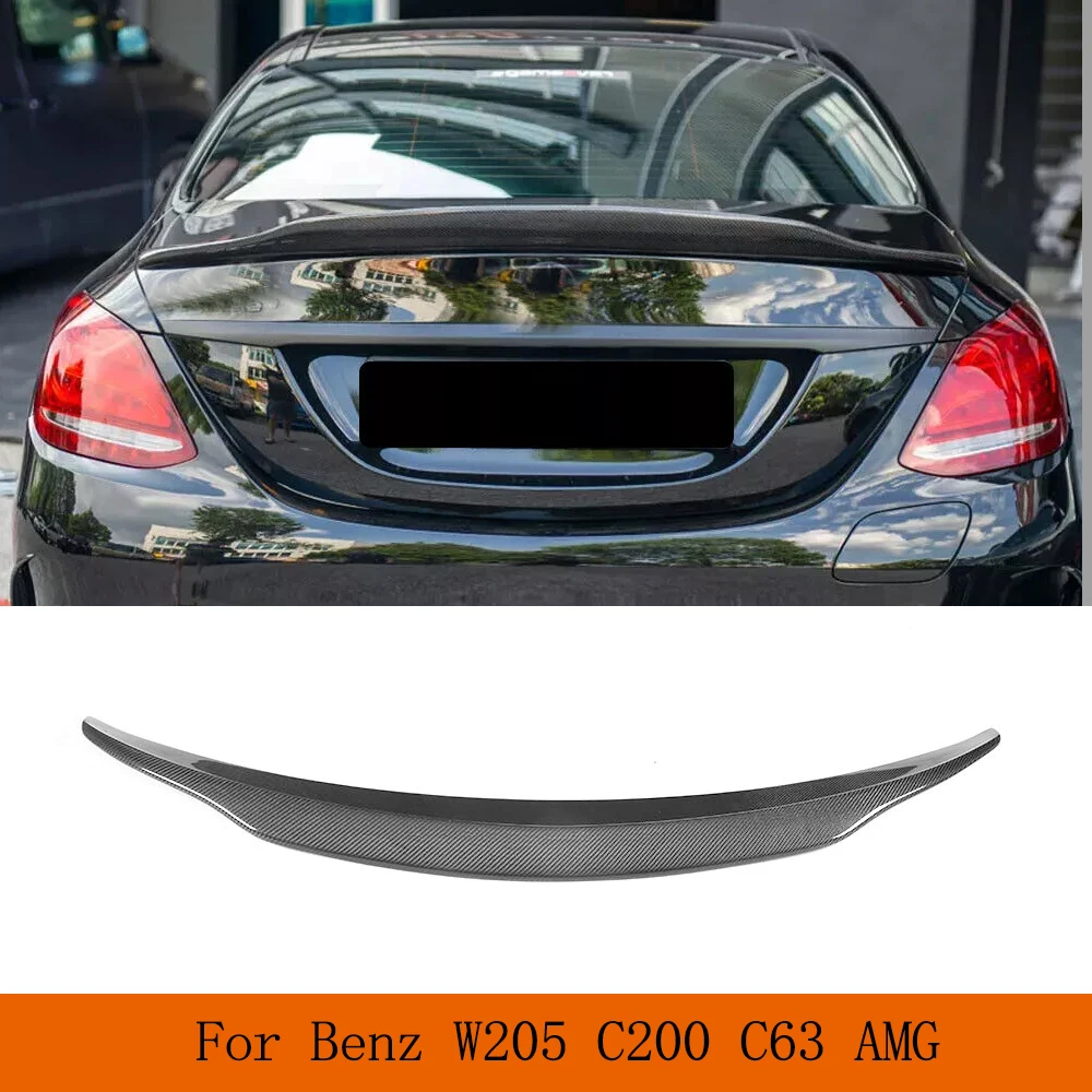 

For Mercedes Benz C Class C300 C180 C200 C250 C400 C43 C63 AMG 2015-2021 Rear Boot Lid Highkick Wing Carbon Fiber Trunk Spoiler