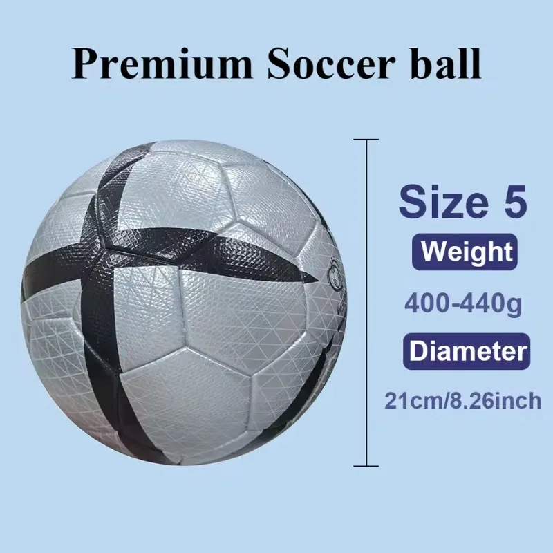 2025 Balón de fútbol de alta calidad Tamaño oficial 5 Material de PU Sin costuras Resistente al desgaste Entrenamiento de partido Fútbol Futbol Voetbal Bola