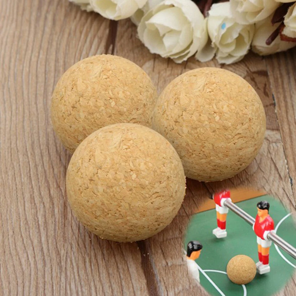 10pcs Cork Solid Wood Foosball Table Soccer Ball Football Baby Foot Fussball Desktop Soccer Table Games Sport Accessories Supply