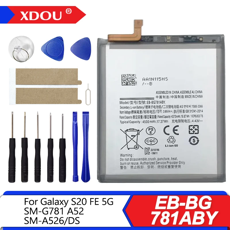 Brand New EB-BG781ABY 4500mAh Replacement  Battery For Samsung Galaxy S20 FE 5G SM-G781 A52 SM-A526/DS Batteries Tools