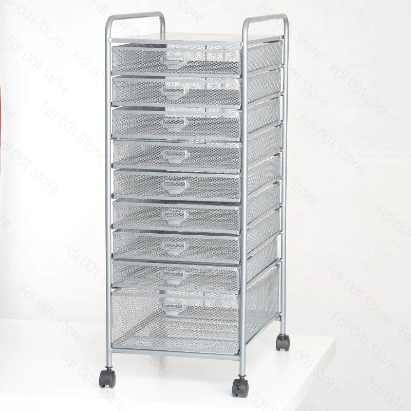 10/9 Drawer Cart A3 Filing Cabinet Multi-Layer Sundries Sorting Rack Floor Standing Metal File Shelf