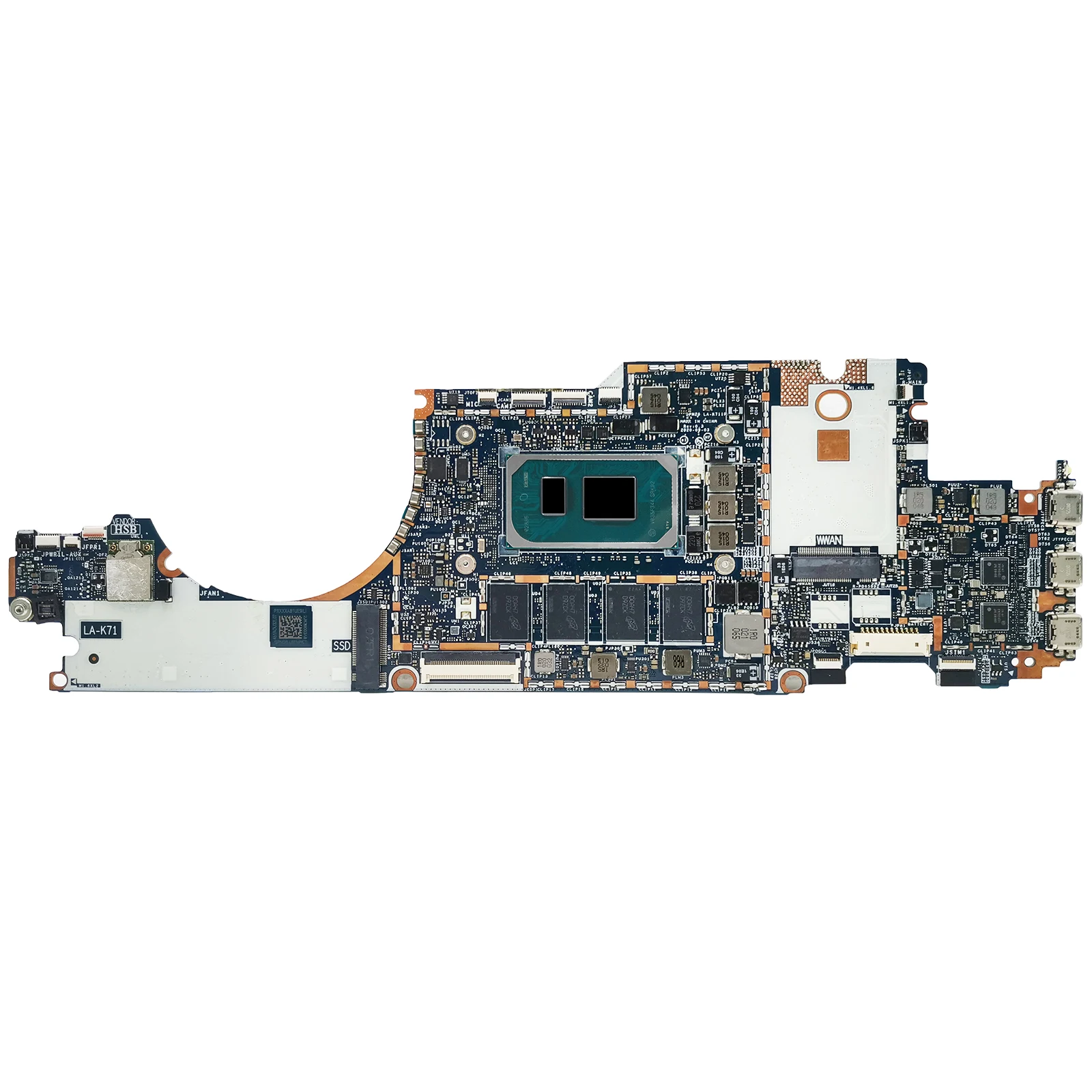 LA-K711P Mainboard For HP Elitex2 G8 Laptop Motherboard With CPU I5 11th Gen 16G-RAM M53510-001 Test OK