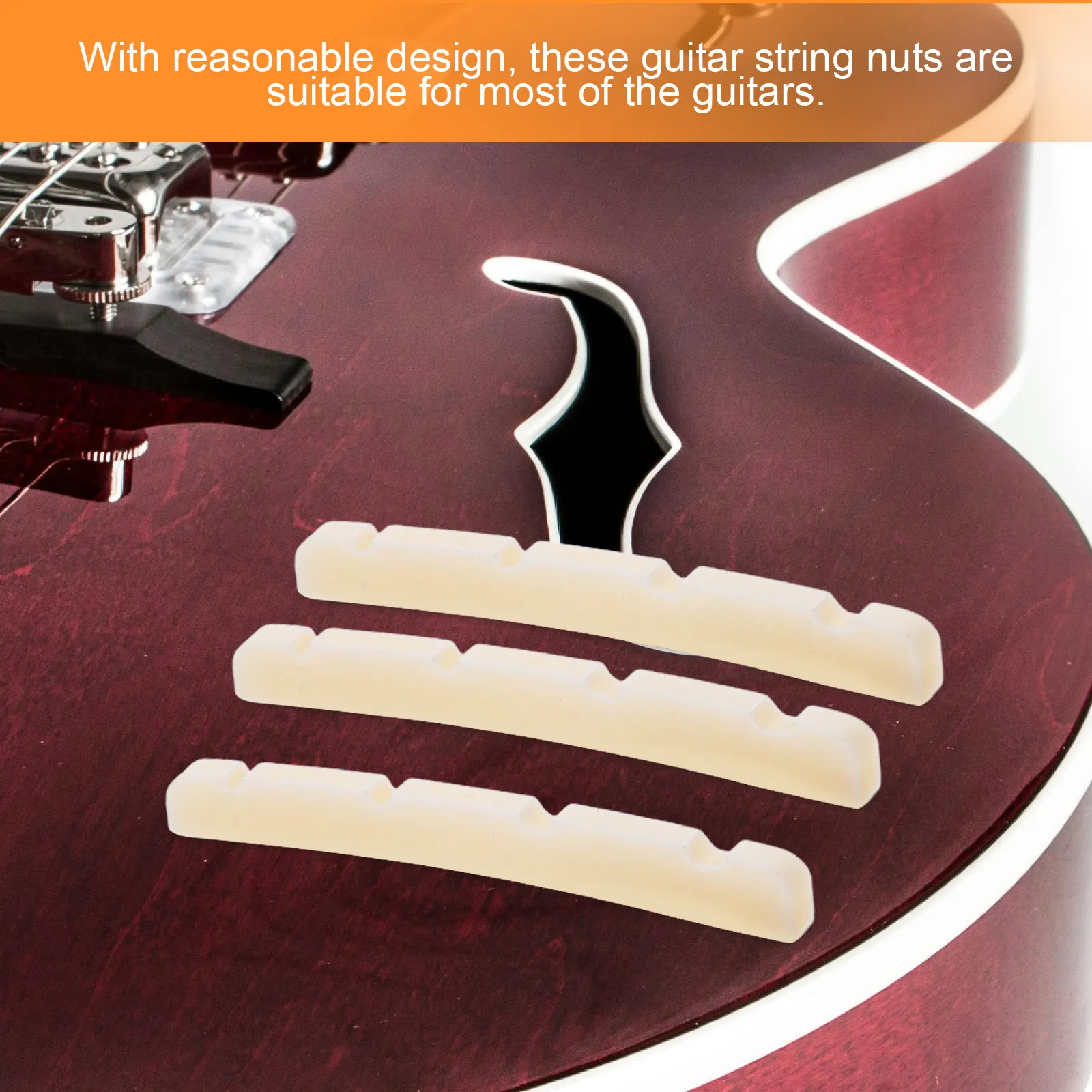 

Комплект из 3 шт. верхних нутов для бас-гитары из бычьей кости, сменные нуты для гитарного бриджа, улучшение звука, аксессуары для бас-гитары