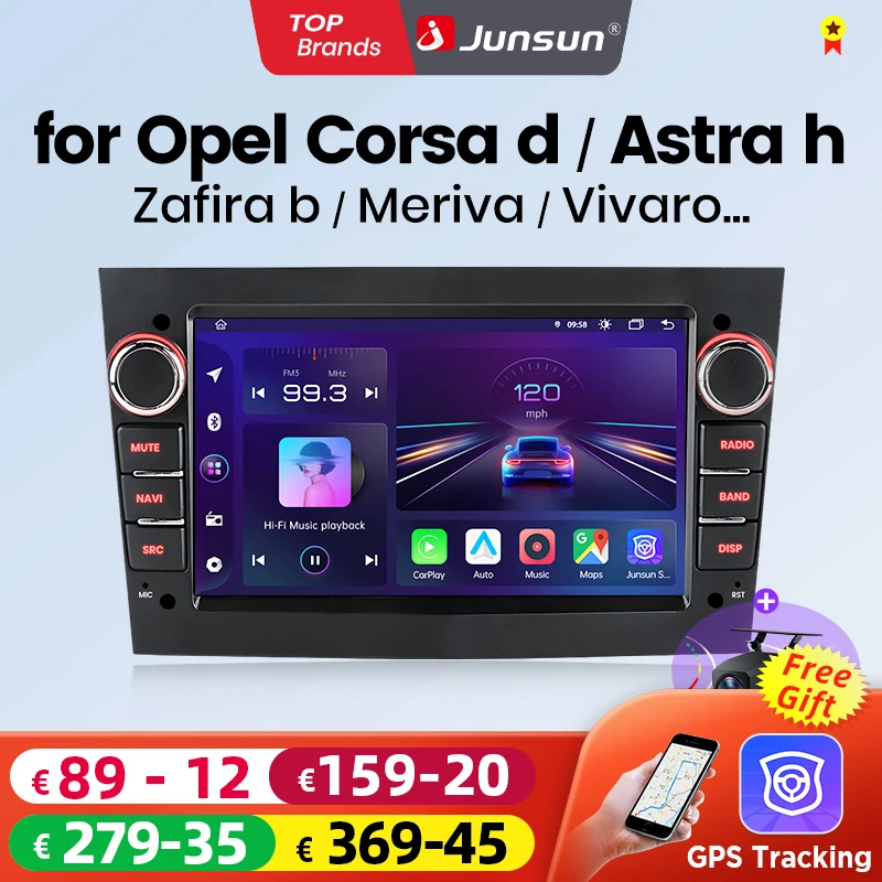 Junsun 4G Wireless CarPlay for Apple Android Auto Car Radio for Opel Astra Vectra Vauxhall Antara Zafira Corsa Vivaro Meriva RDS