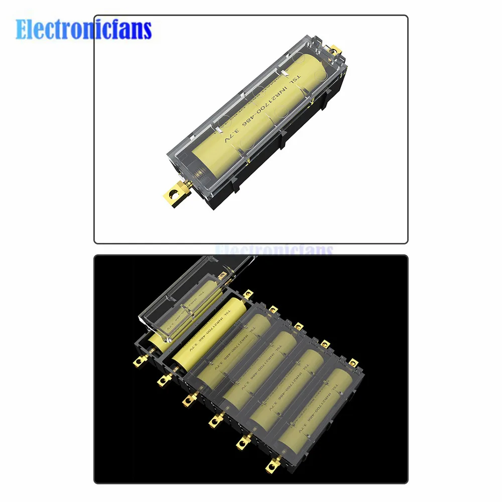 Verbindbarer 21700 Batterieschlitz, lötfreies Lithium-Batteriegehäuse, elektronische Hochstrom-Kupfersäulenhalterbox – Detail 19