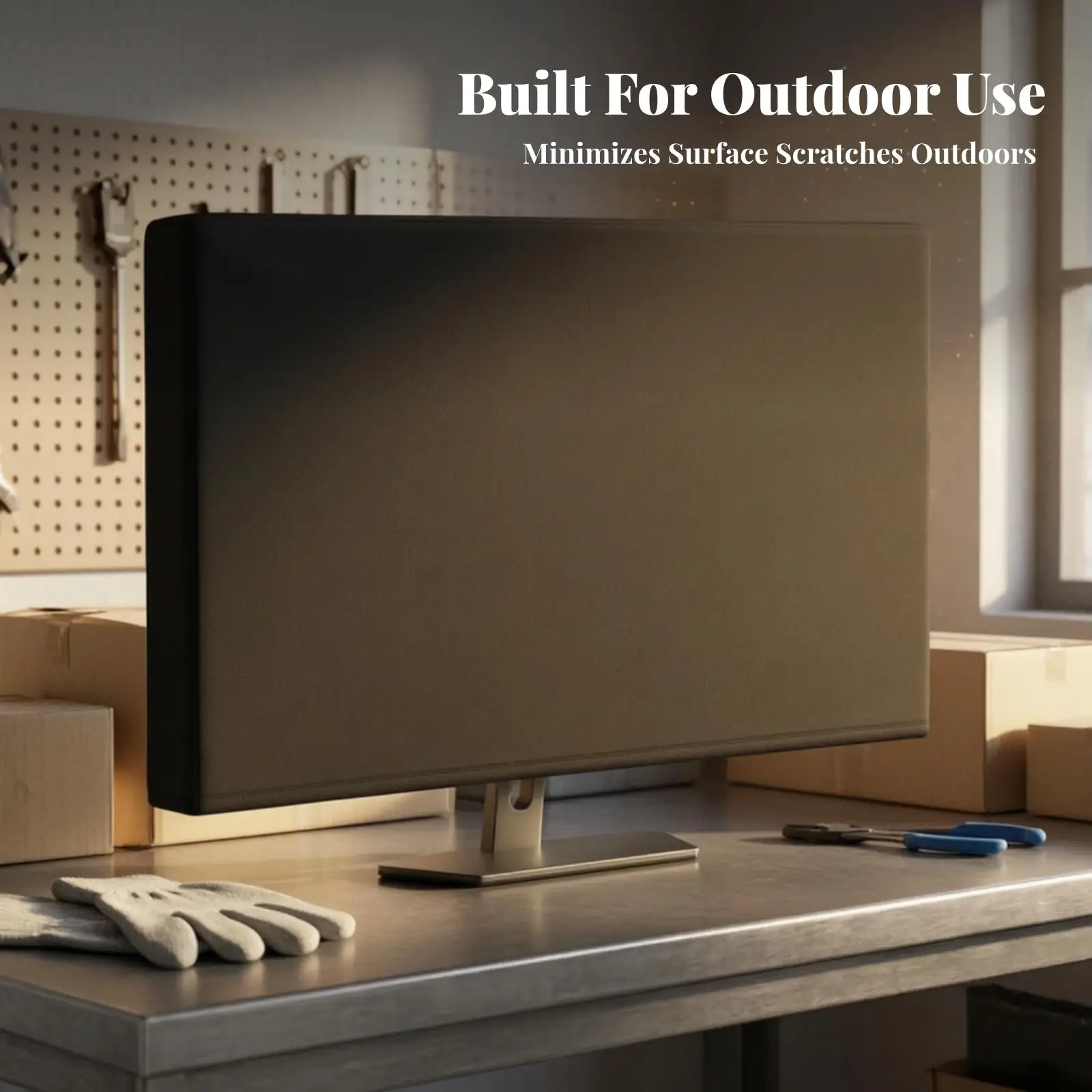 Monitor Dust Cover Dustproof Computer Monitor Cover Slip-on Safeguarding for Home Office, Workstation