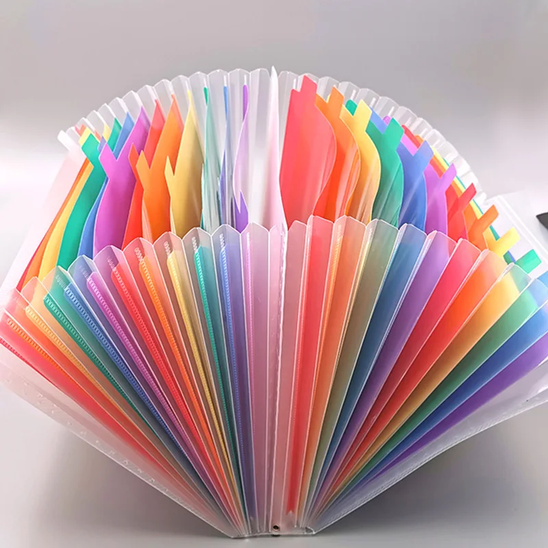 Carpeta de archivos multicolores de 13 bolsillos, bolsa organizadora de documentos de estilo acordeón con cierre de hebilla para la escuela, la