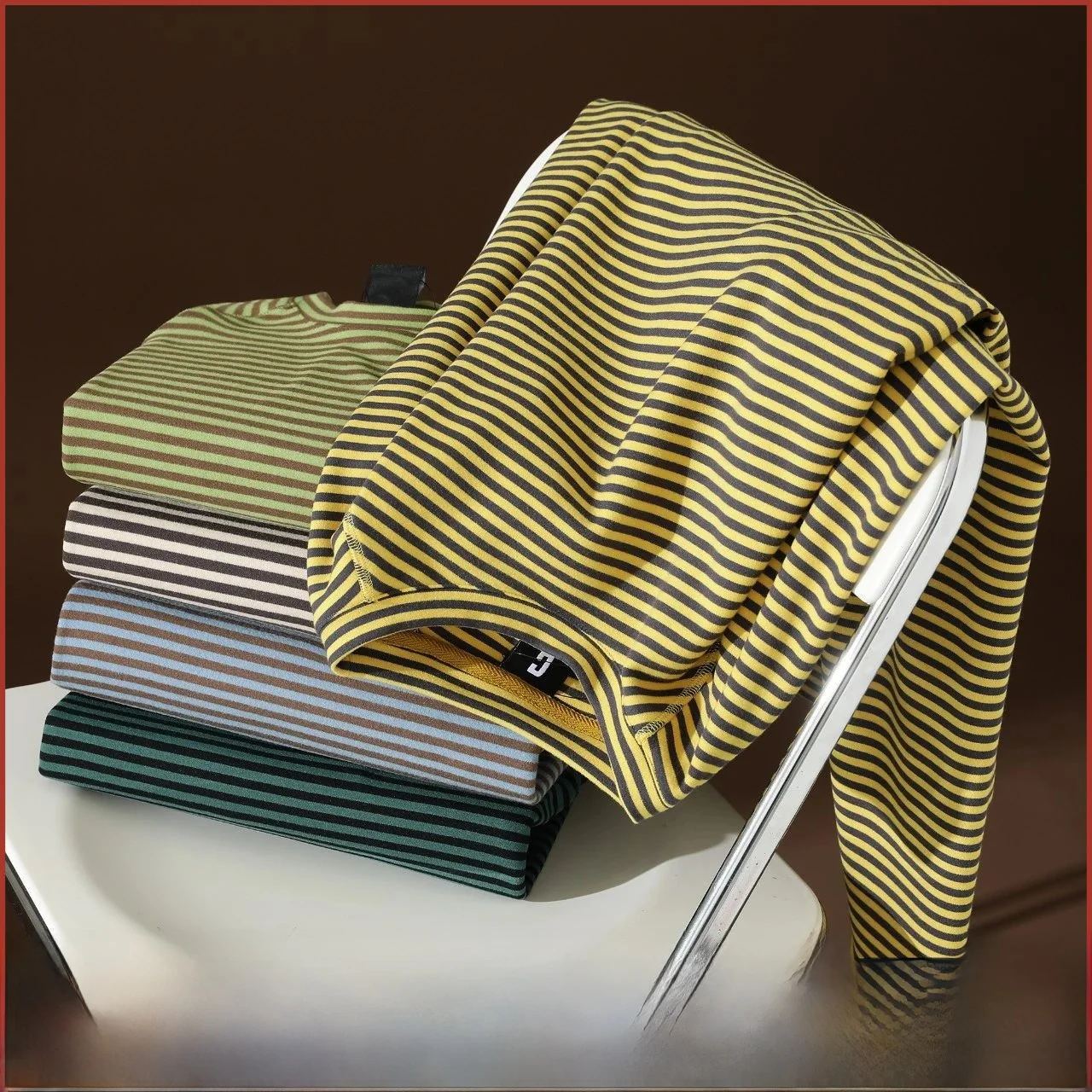 

Nordic Sle Men's Long Sve round Ne Stripe T-irt Casual Faionable Warm Sweatirt Autumn Winter Versatile Basic Fit