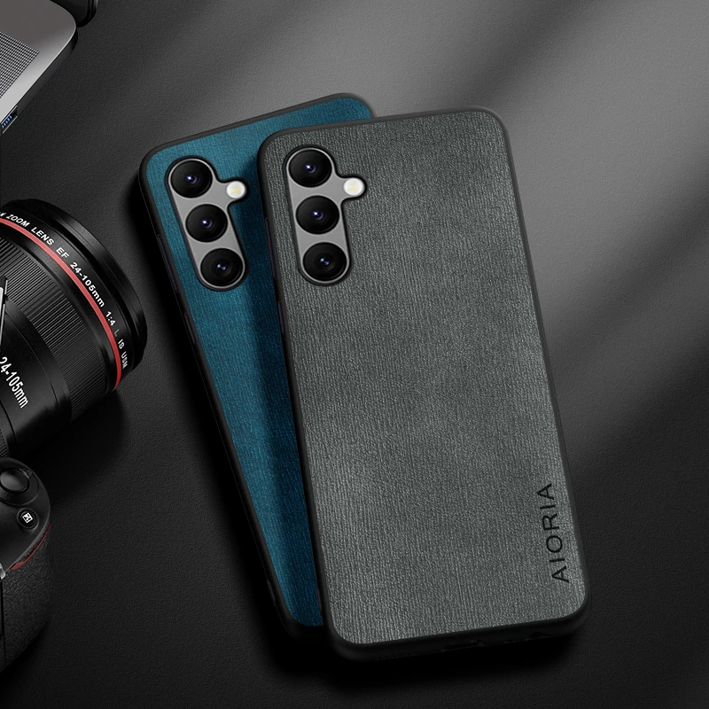 

Чехол для Samsung Galaxy A55 A35 A25, простой, легкий, прочный кожаный чехол с текстурой под дерево для Samsung Galaxy A15