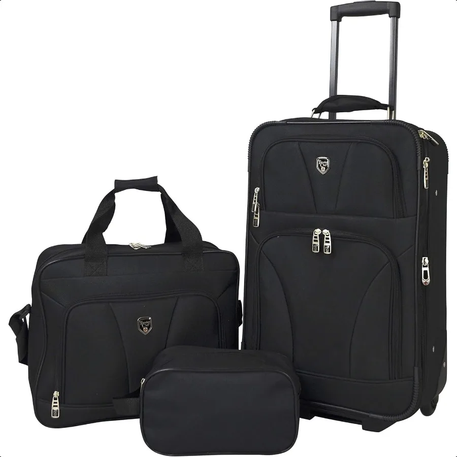 

Bowman Expandable Lage Black 3Piece Set Dopp Tote 20