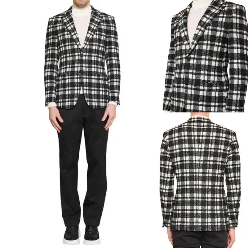 

High-quality Striped Men's Suit 2-piece Jacket and Pants Single Breasted Business Groom's Wedding Tuxedos Customized
