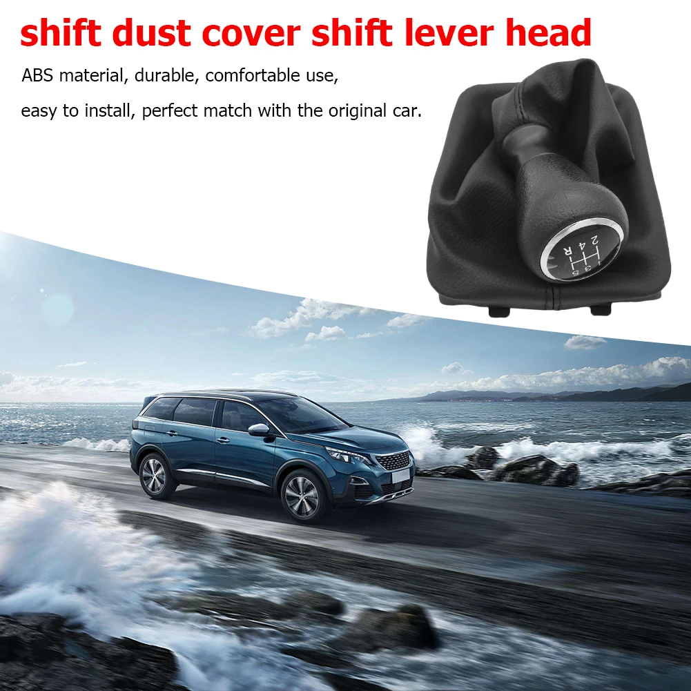 For Peugeot 206 207 307 Citroen C3/C4/C5 5 Speed Gear Shift Knob Shifter Lever Stick Gaiter Boot Cover PU Car Accessories