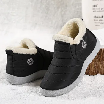 Pelliccia calda Scarpe basse da uomo Scarpe invernali impermeabili Slip On Mocassino da uomo Scarpe da ginnastica da uomo solide Calzature Zapatos De Mujer Scarpe da uomo