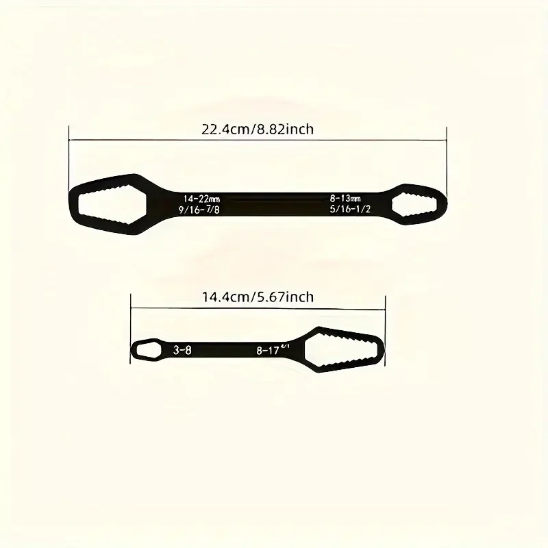 مفتاح ربط قابل للتعديل مزدوج الأطراف |   نطاق حجم 3-17 مم لإصلاح السيارات والاستخدام المنزلي |   أداة للأغراض العامة