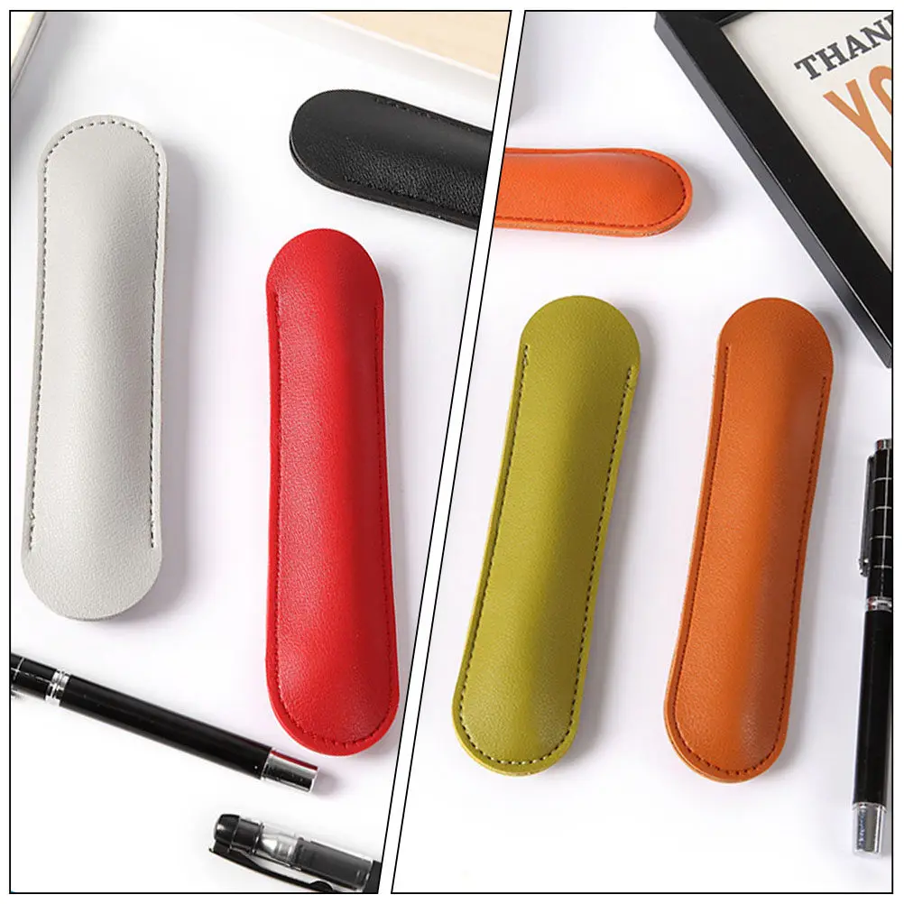 8Pcs PU Pen Protective Sleeve Pouch Single Pen Holder for Fountain Ballpoint Pens Lightweight Scratch-Resistant Portable