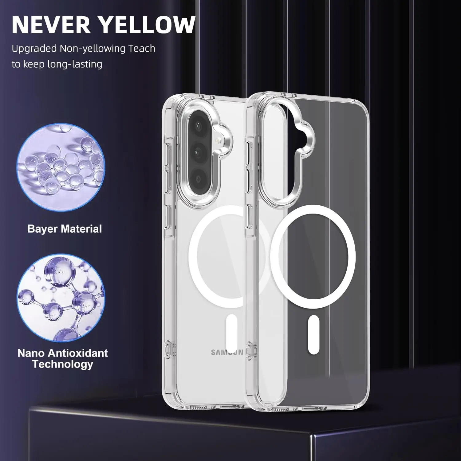 Transparente TPU-Handyhülle mit Magnetischem Stoßschutz für Samsung Galaxy A57 A37 A17 A56 A55 A35 A15 A54 A16 – Detail 2